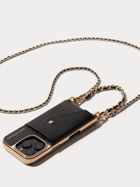 Bandolier Lily Duet Crossbody and Wristlet Phone Case in Black/Gold